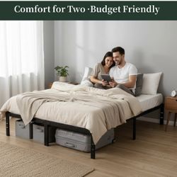 New Sagenest Full Size Bed Frame, 14 Inch Metal, Holds 2200lbs. Russell/Boulder Area.