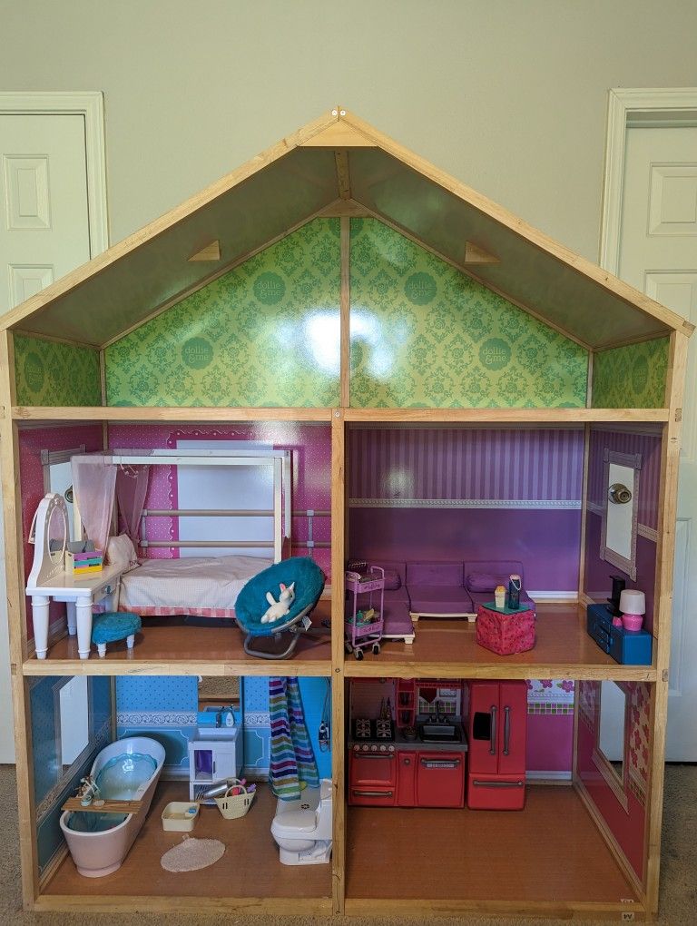GIANT doll house and sets for 18" dolls