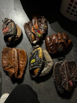 Baseball gloves, all different prices starting at $20 each