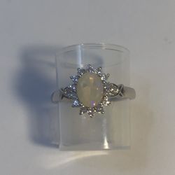 NIB sz 7.5 or sz 10 Natural Ethiopian Opal Sterling Silver ring