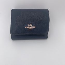Vintage Coach Navy Trifold Wallet