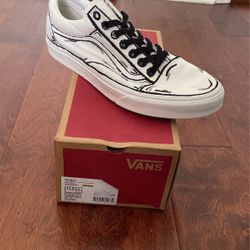 Vans Old Skool True White Custom  Size 11