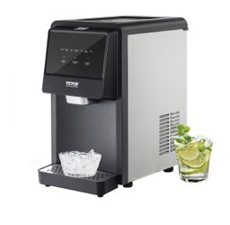 VEVOR Countertop Ice Maker, 62lbs in 24Hrs, Auto Self-Cleaning Portable Ice Maker with Water Filling Pipe, Water Filter and Drainpipe, Automatic Water