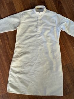 White Men's Kurta Long Shirt