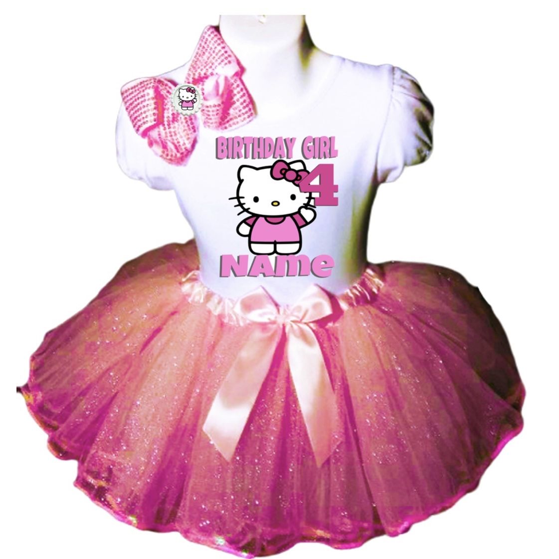 hello kitty 1st birthday dress Hello Kitty Dress for Toddler Girl, Pink Tutu Birthday Outfit, Handmade Party  Dress, Kitty Costume, Headband Included