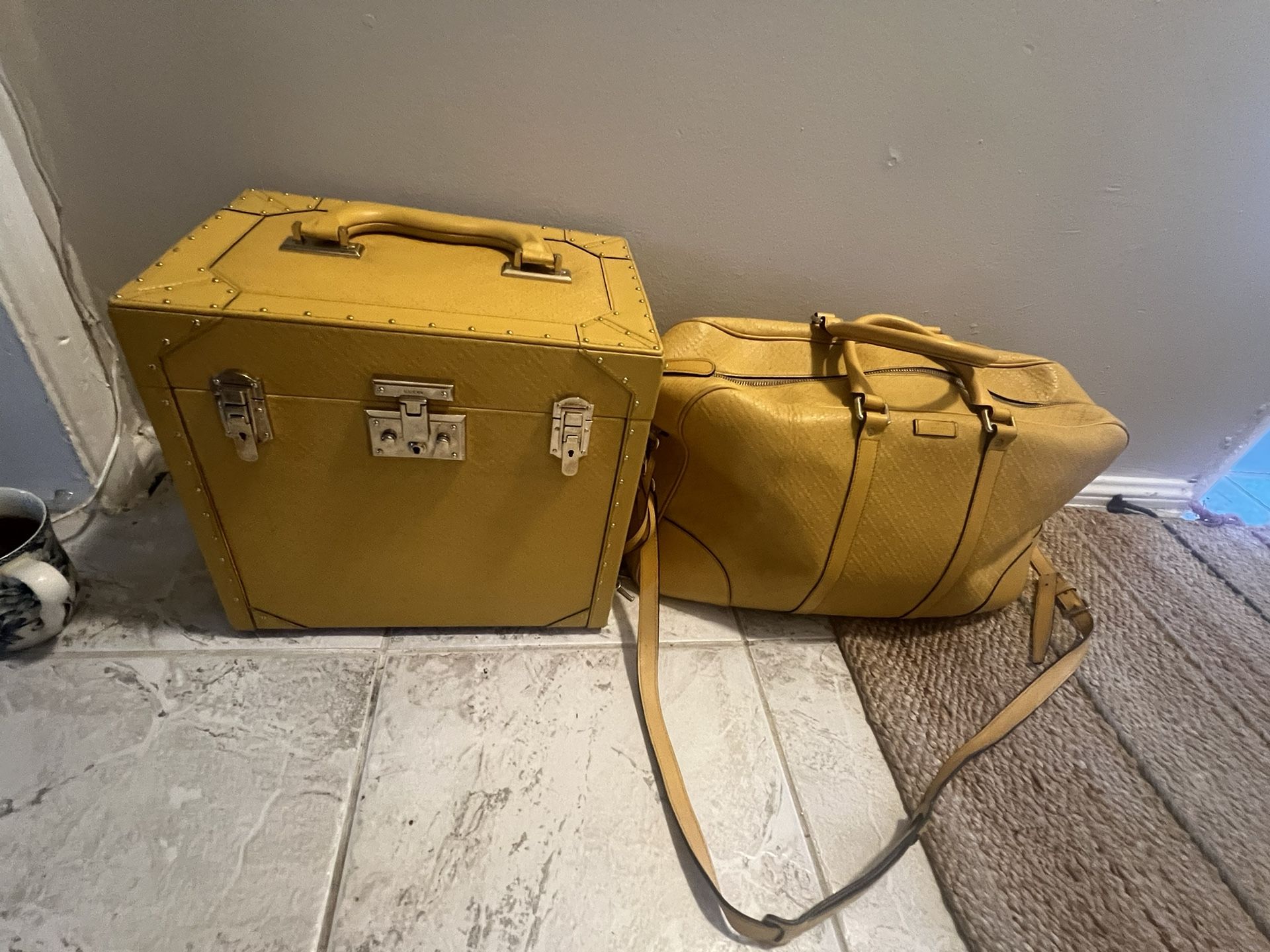 2 Pcs Crocodile Gucci Jewelry Box & Travel Bag