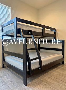 Full Twin Bunk Bed and 2 Foam Mattresses