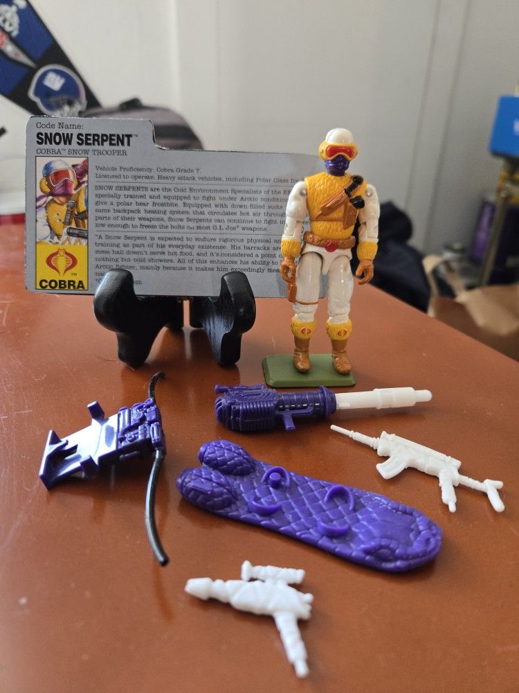 Original 3.75 " Gi Joe Snow Serpent Action Figure Complete