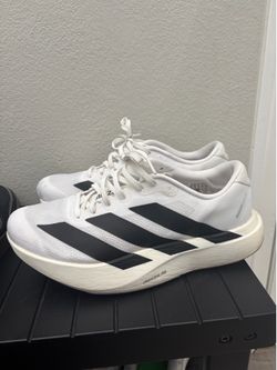 adidas Adizero EVO SL Running Shoes, Size 9.5 White/Black
