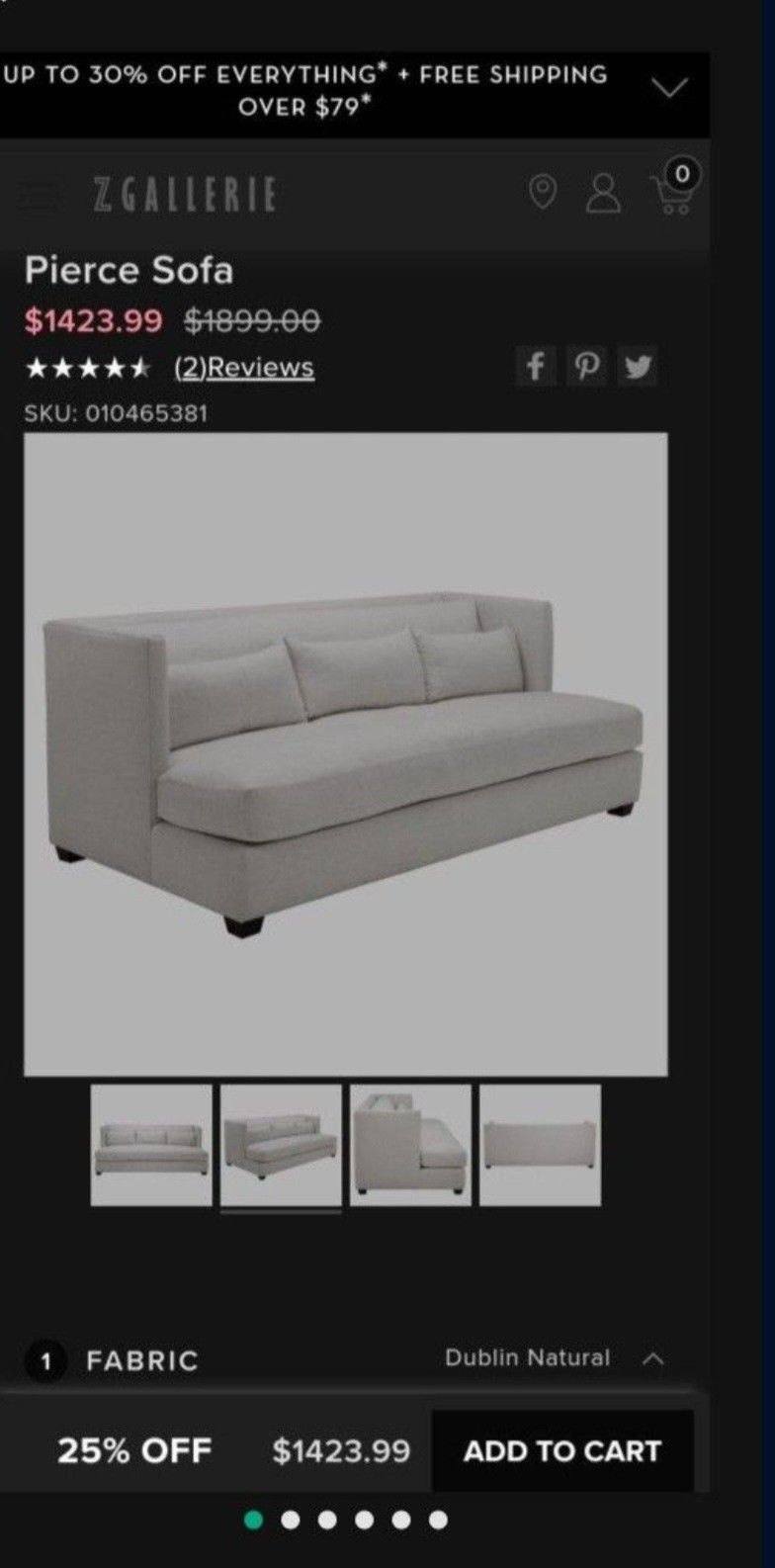 Z Gallerie White Pierce Sofa for Sale in Los Angeles, CA OfferUp