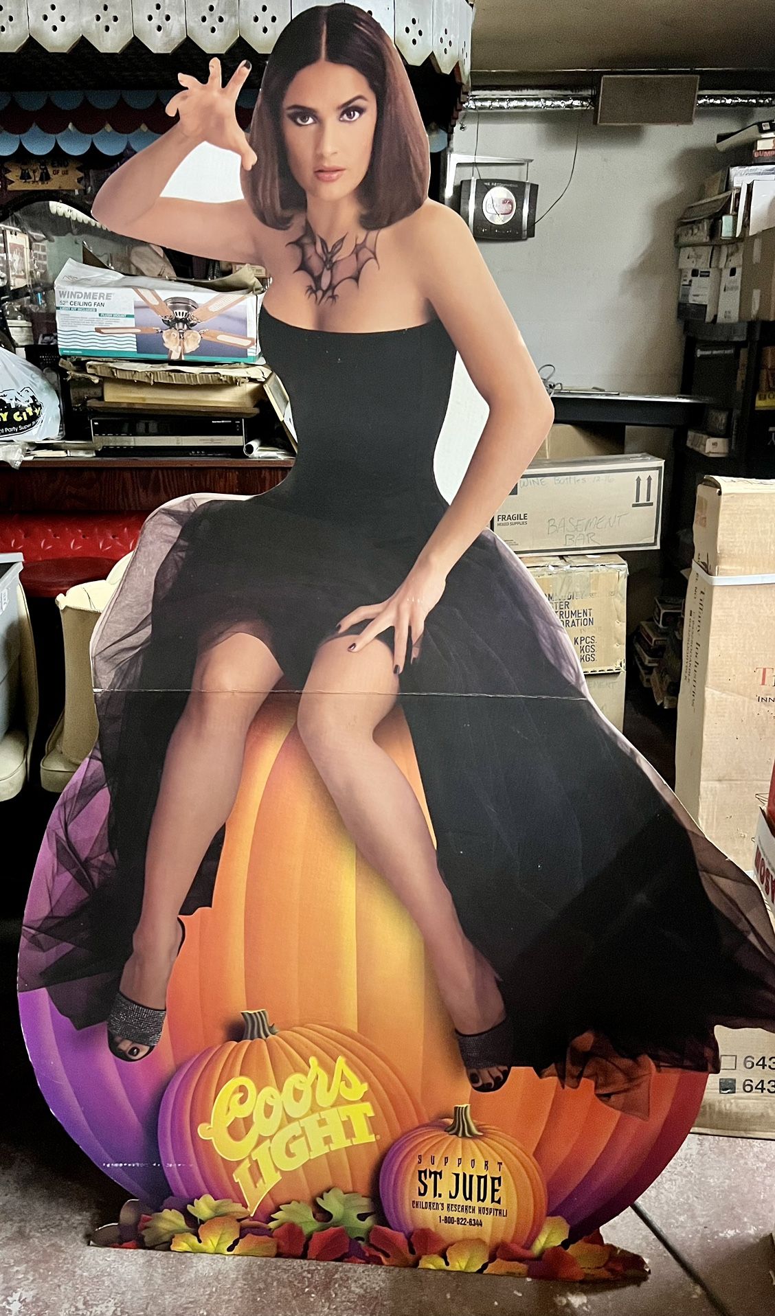 6’ Tall Salma Hayek Coors Light Halloween Cardboard Stand Up Display