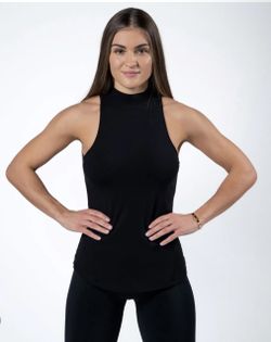 Alphalete Women's Premium Mockneck Tank - Black ,size Medium