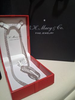 Mens double row diamond necklace