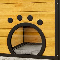 GO Large Cat Catio 4 Tiers Cat Enclosure for Outdoor, Cat House Weatherproof Attached to Window for Multiple Cats with Platforms and Resting Rooms, Br