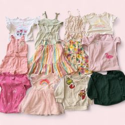12 Pcs Baby Toddler Girls Clothing 2T-3T Dresses, Rompers, Tees, Tops, Pjs