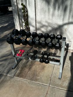 Weights & rack 10s-30s