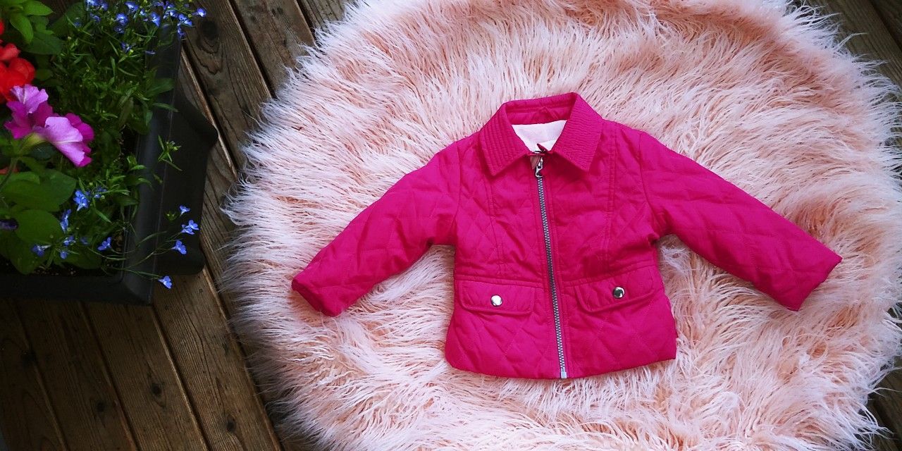 Cat & Jack Baby Girl 12 Months Hot Pink Quilted Jacket Coat - Fleece Lined - 12M