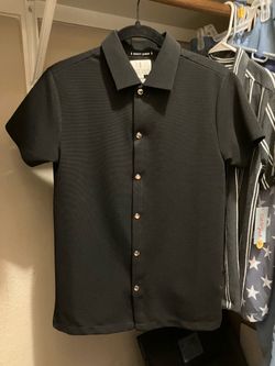 Scott James Black Short Sleeve Button-Up Shirt