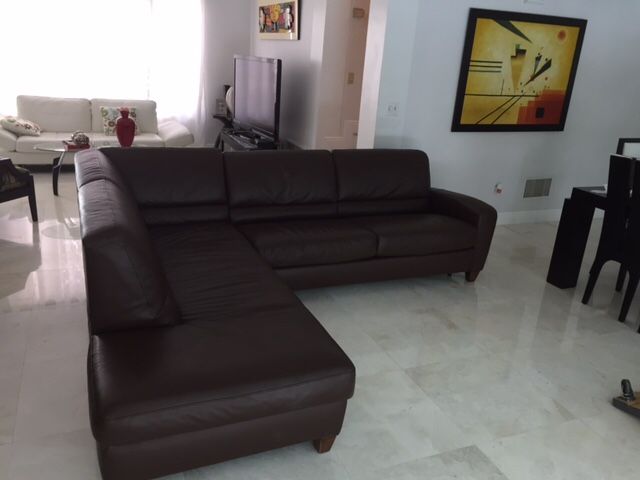 Leather Brown “L” Shape full sleeper Selectional Sofa from Macy’s was $3,499.00, it is like new. I’m selling it for $ 1,250.00