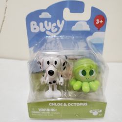 Bluey & Friends CHLOE & OCTOPUS Mini Figure 630996173473 3 Inch Toy Figure,
