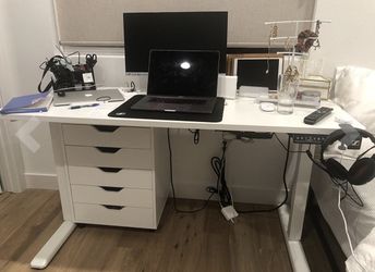 Brand New Desk White Stand Up AND Sit down | Adjustable & Ready assembled