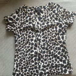 Worthington cheetah print blouse