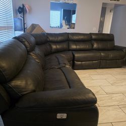 Sectional Sofa With Electric Recliner and USB Port