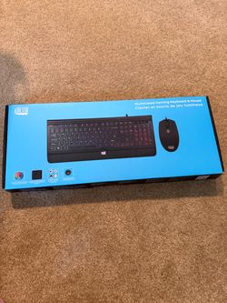 ADESSO Illuminated Gaming Keyboard & Mouse NIB