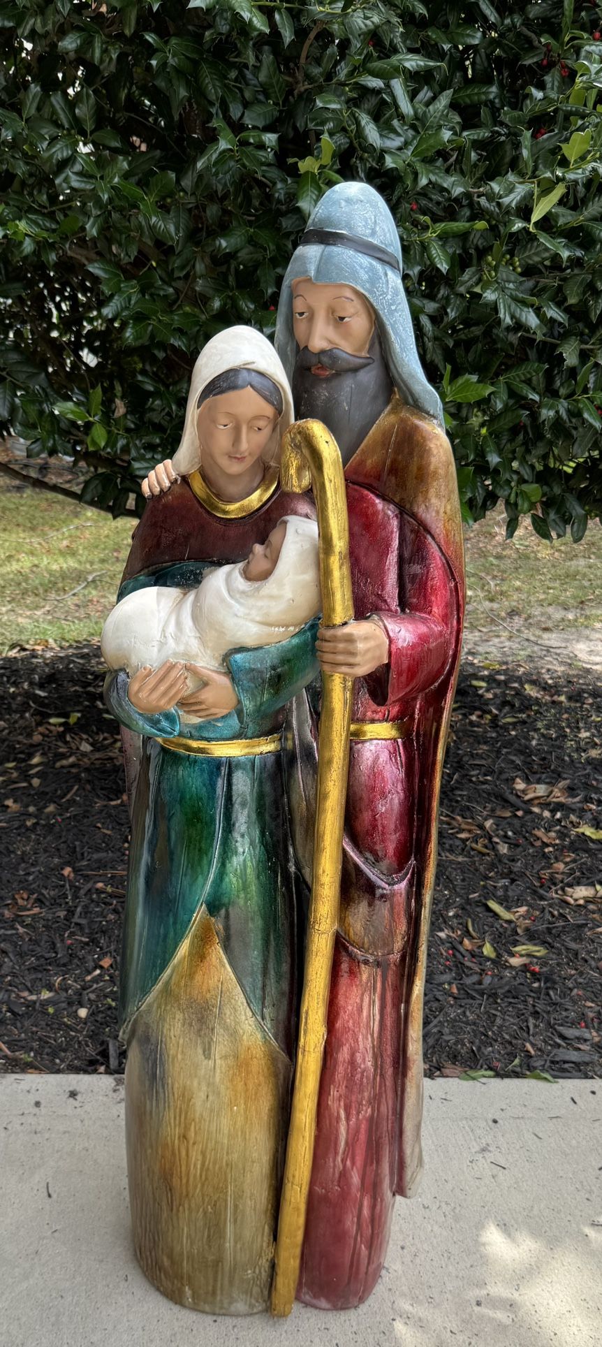 4’ Nativity Scene With Mary Joseph And Baby Jesus