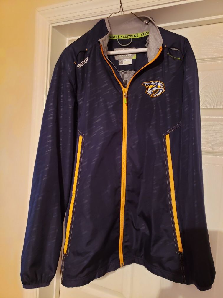 Nashville predators meduim light weight Reebok jacket Center Ice Collection gently used, very good condition.