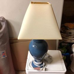 1 blue bedroom lamp and shade