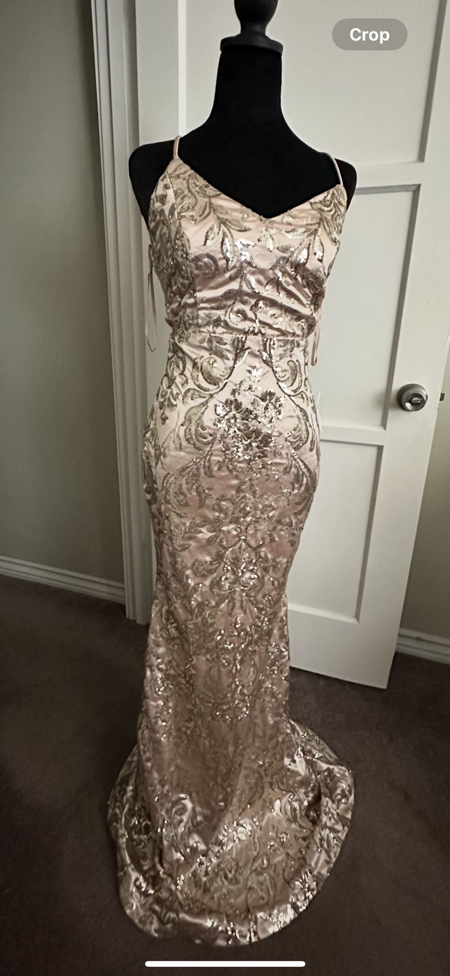 Formal Sequin V Neck Mermaid Dress