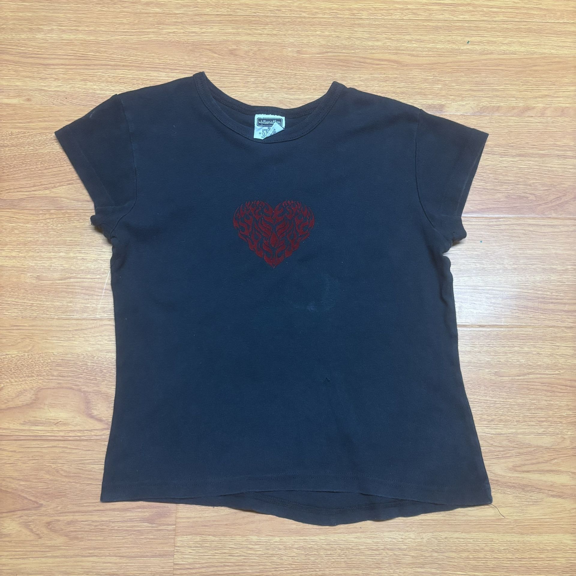 Vintage Y2K Xhilaration Tribal Heart Baby Tee  Size XL