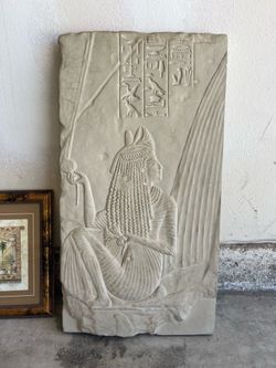 Large Egyptian Relief Wall Sculpture – Louvre Style Replica Decor