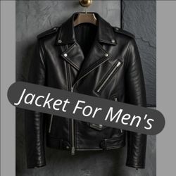Jacket For Men | Black Leather Biker Jacket for Sale 💫