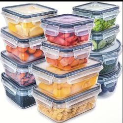12 Pcs Kitchen Airtight Containers set, Plastic Jars, Free RefrigeratorFresh- keeping box