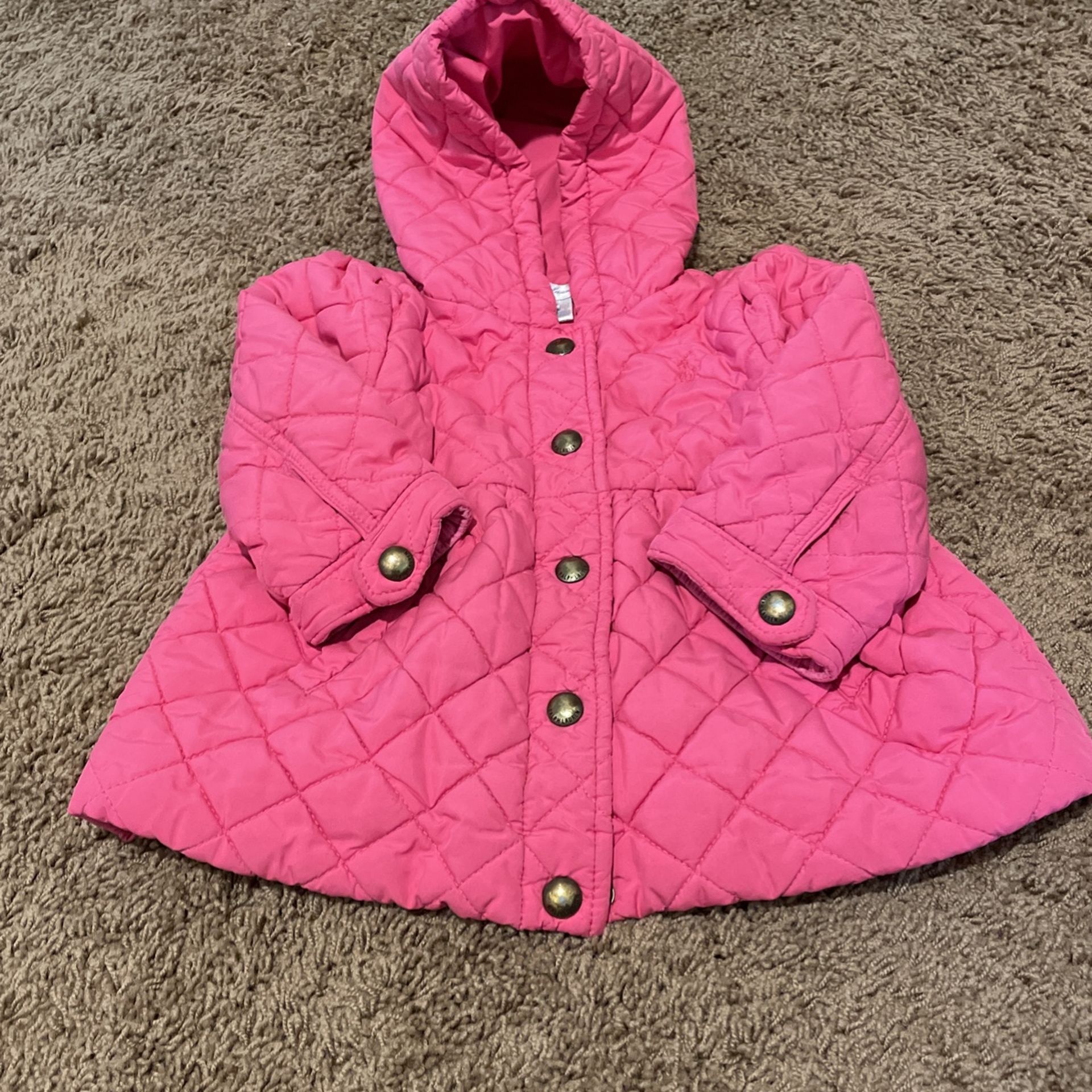 Ralph Lauren Baby Girl Quilted Pink Jacket - Size 12M - $20 OBO