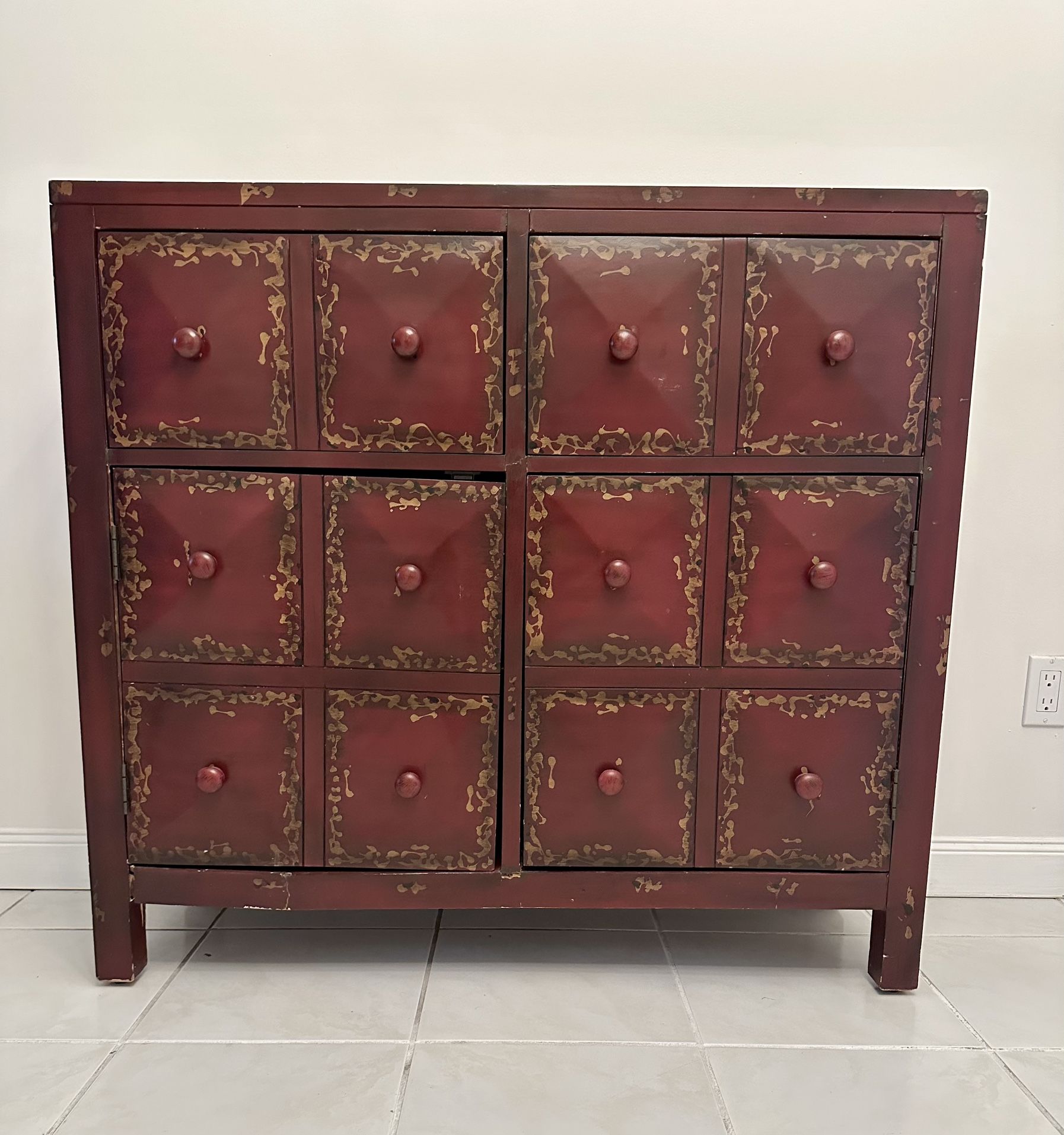 Red Accent Cabinet