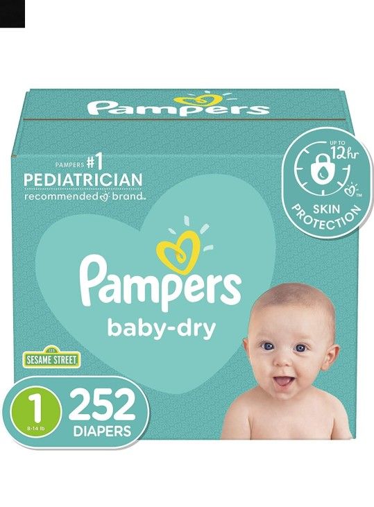 Pampers Diapers - Newborn/Size 1 (8-14 lb), 252 Count - Disposable Baby Diapers