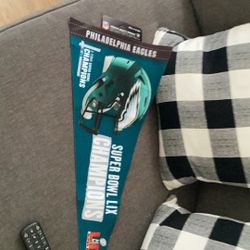 Philadelphia Eagles Super Bowl Champions Full Size Large Pennant New With Tags 