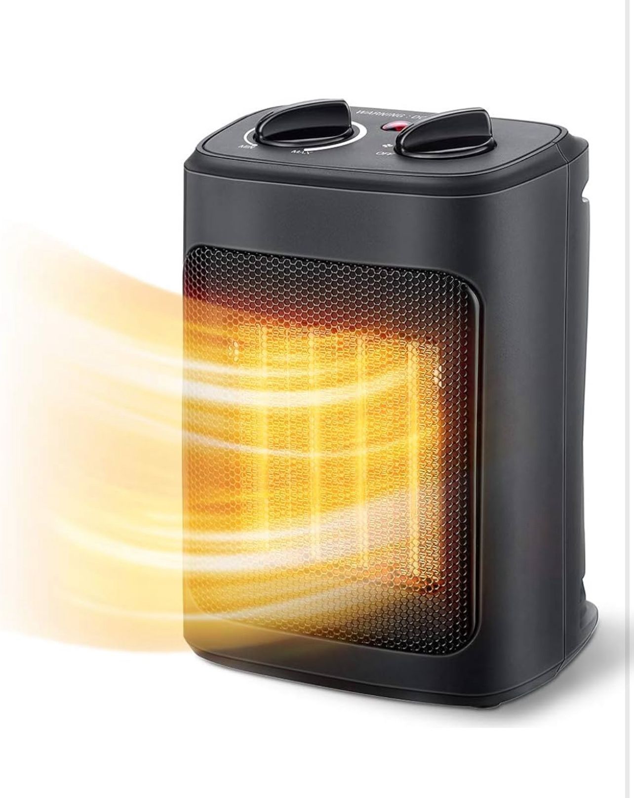 New-Space Heater, 1500W Electric Heaters Indoor Portable with Thermostat, PTC Fast Heating Ceramic Room Small Heater with Heating and Fan Modes for Be