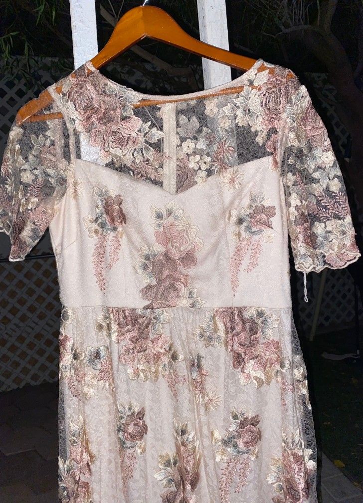 Embroidered Prom Dress Size 10