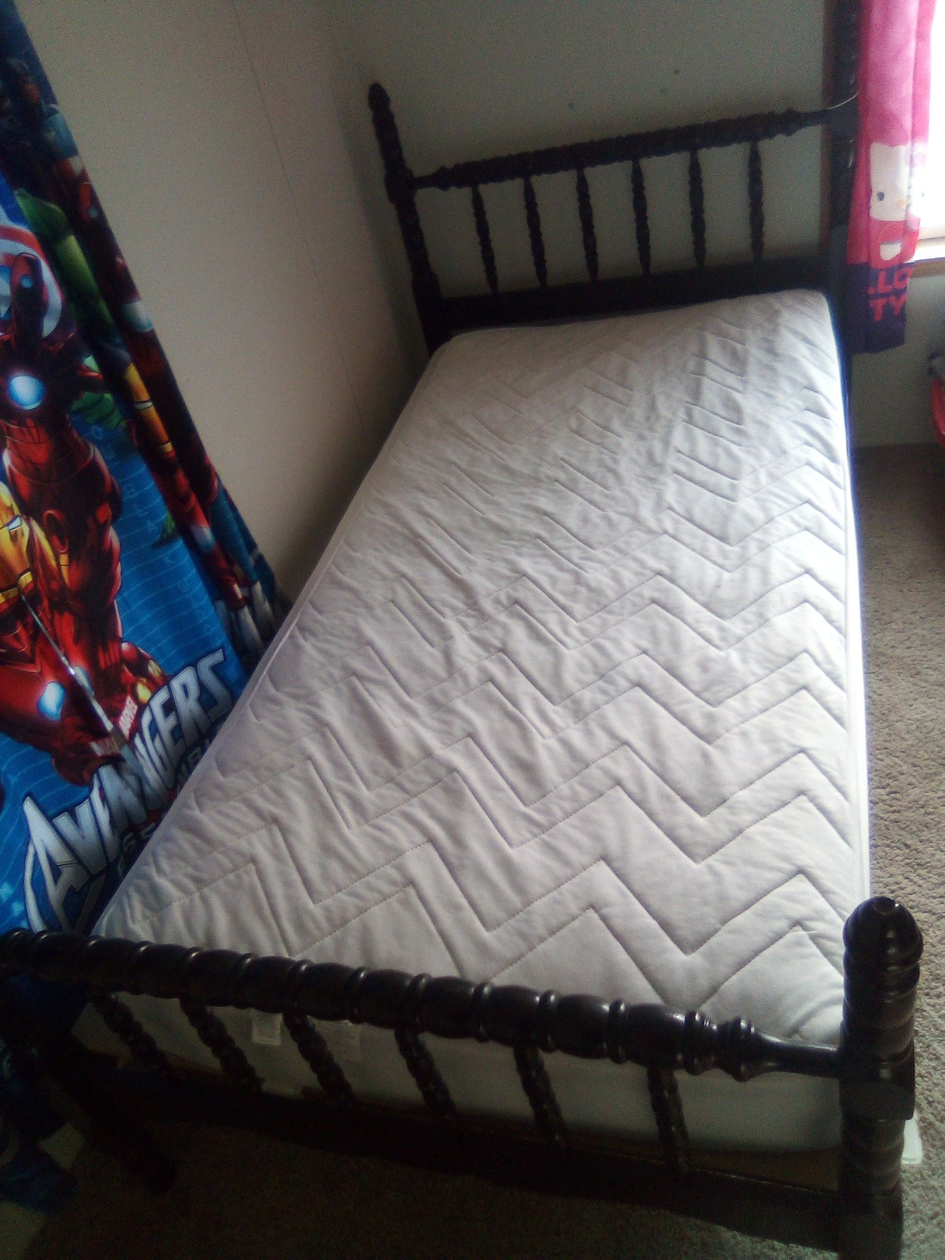 Twin size bed and frame