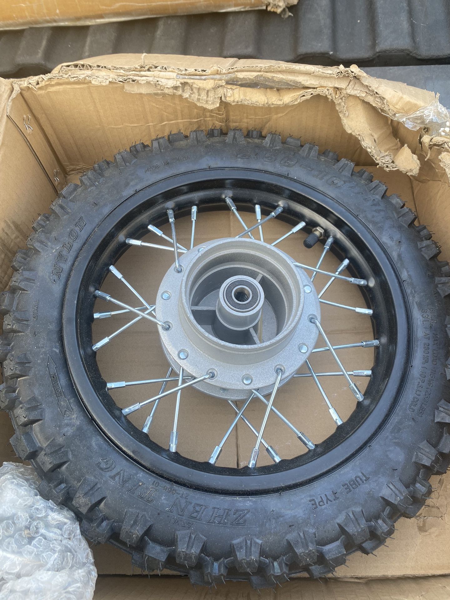 10 Inch 2.5-10 Rear Wheel Tire with 1.4 x 10 Rim and Drum Brake With 12mm Bearing for 50cc Dirt Pit Bike, ATVs, Black