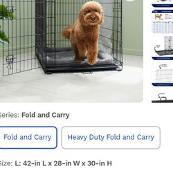 FOLD AND CARRY WIRE DOG CAGE KENNEL LARGE LIKE NEW OBO