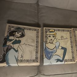 Disney Princess Canva Wall Art (vintage)