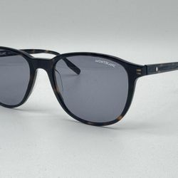 MONTBLANC HAVANA ACETATE GREY LENS RECTANGULAR SUNGLASSES NEW 100% GENUINE $415