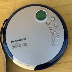Panasonic Personal CD Player SL-CT490 Silver Blue Tested Works Vintage 2002