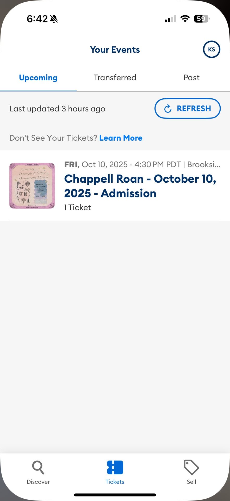 Chappell Roan GA LA 10.10 Ticket With Parking Ticket