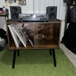 Record Player With Stand And Speakers
